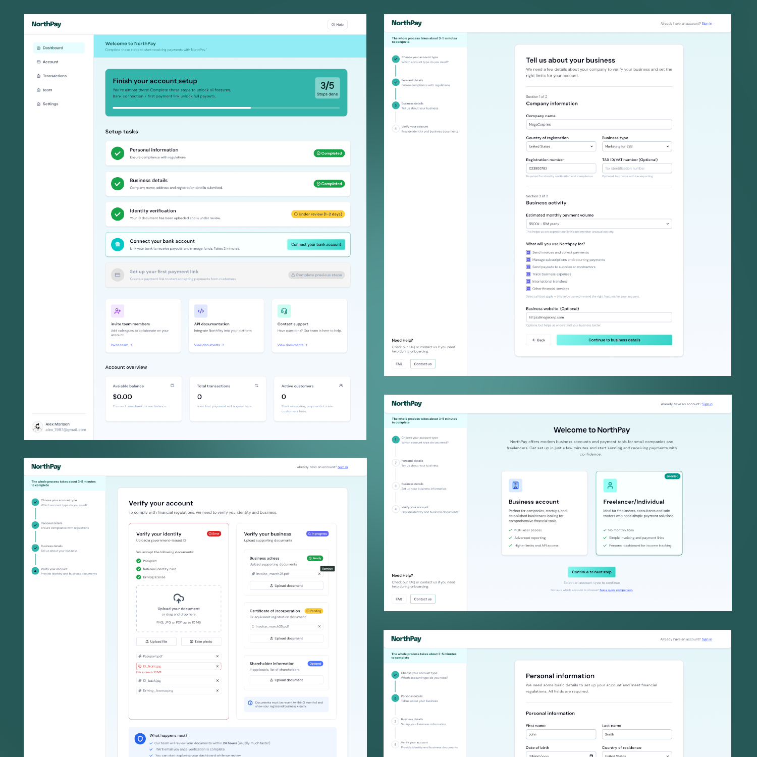 NorthPay final UI system