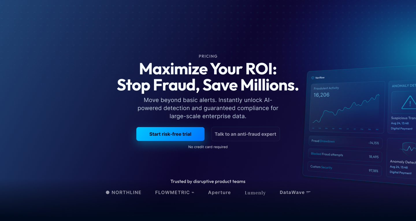High-Impact Hero Section: Redesigned to maximize ROI perception and secure growth, immediately engaging the user.