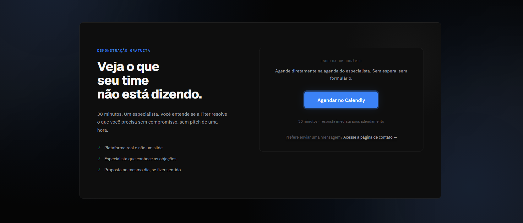Fiter CTA section — conversion path close with dual audience routing