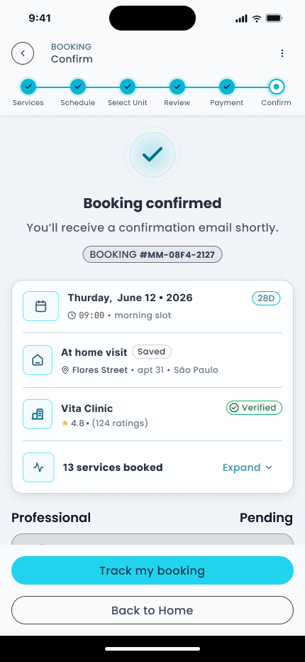 Confirmation screen with escrow note and token protocol summary