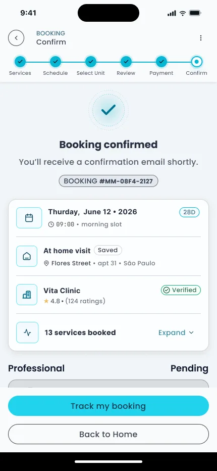 Confirmation screen with escrow note and token protocol summary