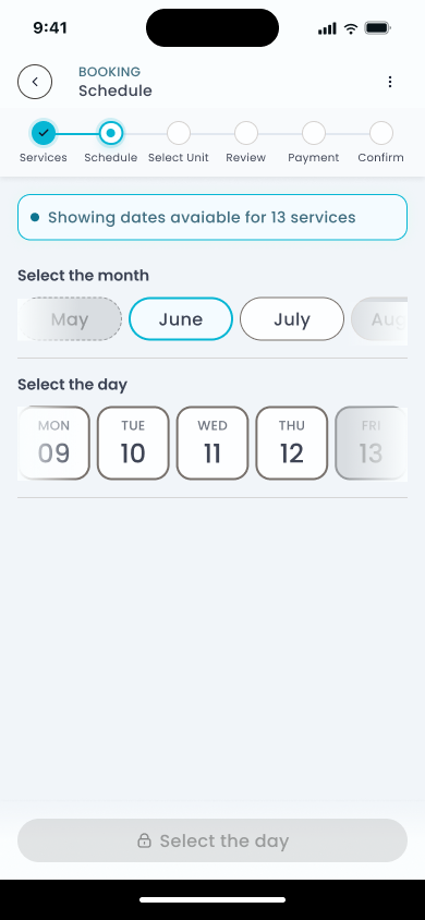 Day picker, step 2 of 3
