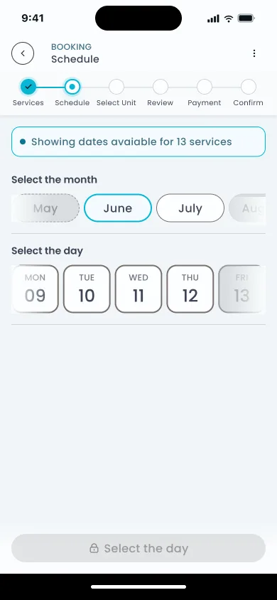 Day picker, step 2 of 3