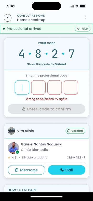 Token 2 error state, wrong code entered