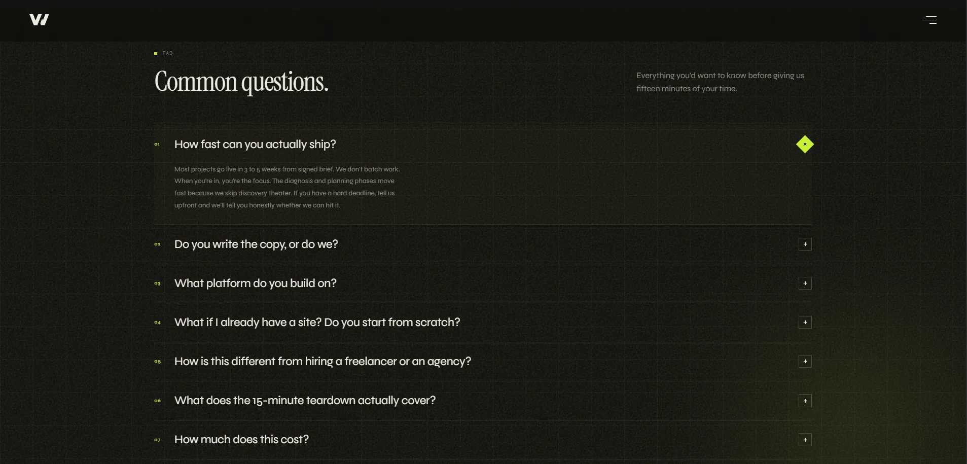 Vellumwire FAQ section: six entries from real sales objections